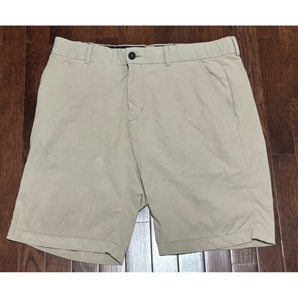 Kjus Golf Shorts Mens 36 Beige Khaki Regular Fit Chino Performance Stretch - Picture 1 of 5